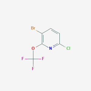 molecular formula C6H2BrClF3NO B13088934 3-Bromo-6-chloro-2-(trifluoromethoxy)pyridine 