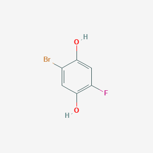 molecular formula C6H4BrFO2 B13088953 2-Bromo-5-fluorobenzene-1,4-diol 