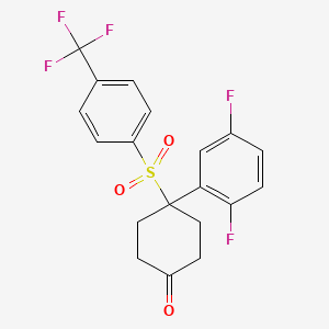 4-(2,5-Difluorophenyl)-4-((4-(trifluoromethyl)phenyl)sulfonyl)cyclohexanone