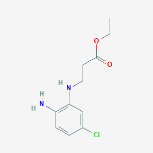 molecular formula C11H15ClN2O2 B13088963 Ethyl3-((2-amino-5-chlorophenyl)amino)propanoate 