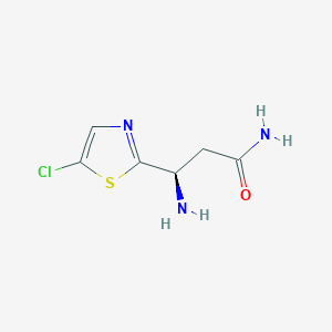 molecular formula C6H8ClN3OS B13088991 (3R)-3-Amino-3-(5-chloro-1,3-thiazol-2-yl)propanamide 