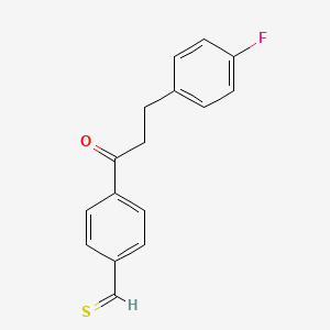 4-[3-(4-Fluorophenyl)propanoyl]thiobenzaldehyde