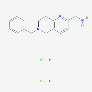 molecular formula C16H21Cl2N3 B13089038 (6-Benzyl-5,6,7,8-tetrahydro-1,6-naphthyridin-2-yl)methanamine dihydrochloride 