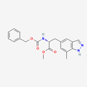 molecular formula C20H21N3O4 B13089047 (R)-Methyl 2-(((benzyloxy)carbonyl)amino)-3-(7-methyl-1H-indazol-5-YL)propanoate 