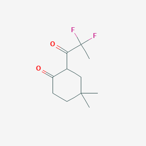 molecular formula C11H16F2O2 B13089067 2-(2,2-Difluoropropanoyl)-4,4-dimethylcyclohexan-1-one 