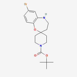 molecular formula C18H25BrN2O3 B13089094 Tert-butyl 7-bromo-4,5-dihydro-3H-spiro[benzo[B][1,4]oxazepine-2,4'-piperidine]-1'-carboxylate 