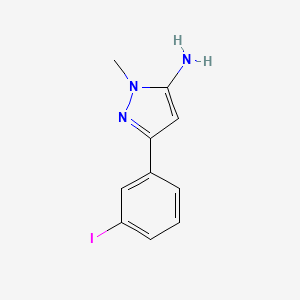 molecular formula C10H10IN3 B13089103 3-(3-Iodophenyl)-1-methyl-1H-pyrazol-5-amine 