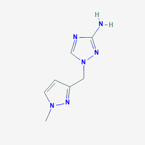 molecular formula C7H10N6 B13089112 1-[(1-methyl-1H-pyrazol-3-yl)methyl]-1H-1,2,4-triazol-3-amine 