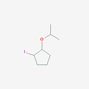 molecular formula C8H15IO B13089118 1-Iodo-2-(propan-2-yloxy)cyclopentane 