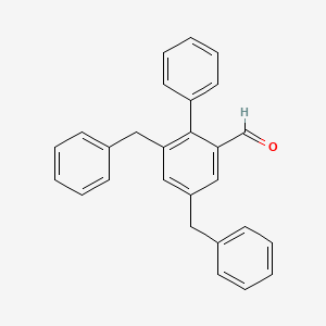 molecular formula C27H22O B13089135 4,6-Dibenzyl-[1,1'-biphenyl]-2-carbaldehyde 