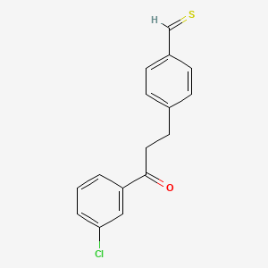 molecular formula C16H13ClOS B13089149 4-[3-(3-Chlorophenyl)-3-oxopropyl]thiobenzaldehyde 