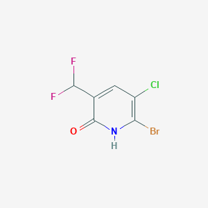 molecular formula C6H3BrClF2NO B13089159 6-Bromo-5-chloro-3-(difluoromethyl)pyridin-2-ol 