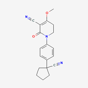 molecular formula C19H19N3O2 B13089180 1-(4-(1-Cyanocyclopentyl)phenyl)-4-methoxy-2-oxo-1,2,5,6-tetrahydropyridine-3-carbonitrile 