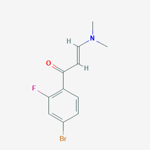 molecular formula C11H11BrFNO B13089205 (2E)-1-(4-Bromo-2-fluorophenyl)-3-(dimethylamino)prop-2-EN-1-one 