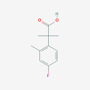 molecular formula C11H13FO2 B13089241 2-(4-Fluoro-2-methylphenyl)-2-methylpropanoic acid 