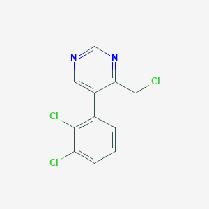 molecular formula C11H7Cl3N2 B13089261 4-(Chloromethyl)-5-(2,3-dichlorophenyl)pyrimidine 