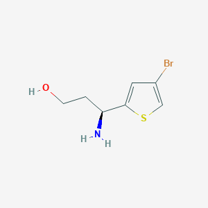 molecular formula C7H10BrNOS B13089276 (3S)-3-Amino-3-(4-bromo(2-thienyl))propan-1-OL 