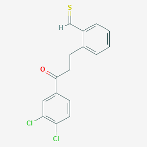 molecular formula C16H12Cl2OS B13089292 2-[3-(3,4-Dichlorophenyl)-3-oxopropyl]thiobenzaldehyde 