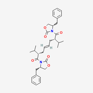 molecular formula C34H42N2O6 B13089296 (2S,7S,E)-1,8-Bis((S)-4-benzyl-2-oxooxazolidin-3-yl)-2,7-diisopropyloct-4-ene-1,8-dione CAS No. 173153-99-6