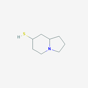 molecular formula C8H15NS B13089297 Octahydroindolizine-7-thiol 