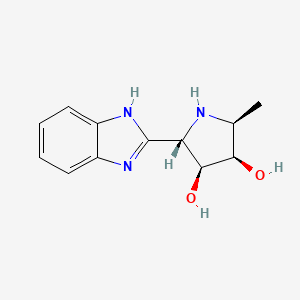 molecular formula C12H15N3O2 B13089310 (2s,3s,4r,5s)-2-(1h-Benzimidazol-2-Yl)-5-Methylpyrrolidine-3,4-Diol 