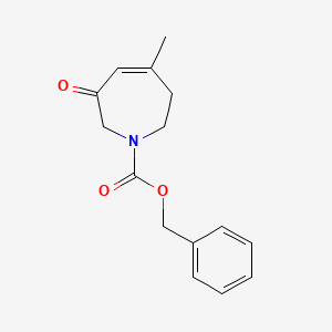 molecular formula C15H17NO3 B13089340 Benzyl 5-methyl-3-oxo-2,3,6,7-tetrahydro-1H-azepine-1-carboxylate 