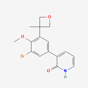 3-(3-Bromo-4-methoxy-5-(3-methyloxetan-3-YL)phenyl)pyridin-2(1H)-one