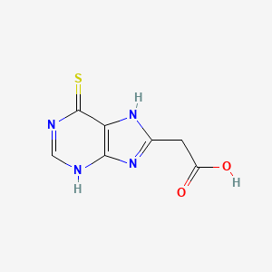 molecular formula C7H6N4O2S B13089387 2-(6-Mercapto-7H-purin-8-yl)aceticacid 