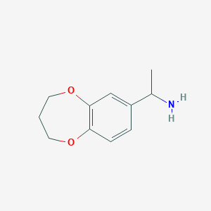 molecular formula C11H15NO2 B1308941 1-(3,4-Dihydro-2H-benzo[b][1,4]dioxepin-7-yl)-ethyl amine CAS No. 876709-21-6