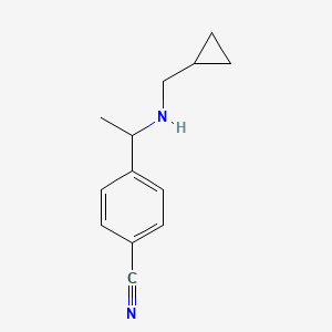 molecular formula C13H16N2 B13089423 4-(1-((Cyclopropylmethyl)amino)ethyl)benzonitrile 