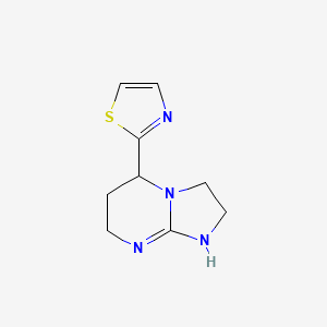 molecular formula C9H12N4S B13089460 2-{2H,3H,5H,6H,7H,8H-imidazo[1,2-a]pyrimidin-5-yl}-1,3-thiazole 