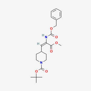 molecular formula C22H30N2O6 B13089480 1-Boc-4-(2-Cbz-amino-2-methoxycarbonyl-vinyl)piperidine 