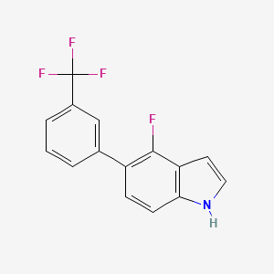 molecular formula C15H9F4N B13089502 4-Fluoro-5-(3-(trifluoromethyl)phenyl)indole 