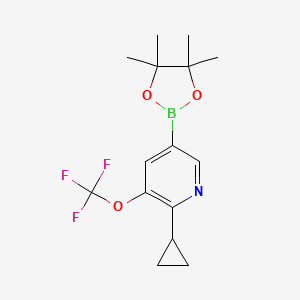 2-Cyclopropyl-5-(4,4,5,5-tetramethyl-1,3,2-dioxaborolan-2-YL)-3-(trifluoromethoxy)pyridine