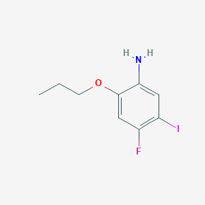 molecular formula C9H11FINO B13089542 4-Fluoro-5-iodo-2-propoxyaniline 