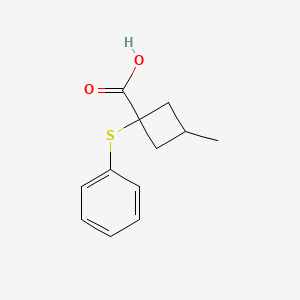 3-Methyl-1-(phenylthio)cyclobutane-1-carboxylic acid