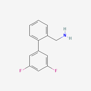 molecular formula C13H11F2N B13089661 (3',5'-Difluoro-[1,1'-biphenyl]-2-YL)methanamine 