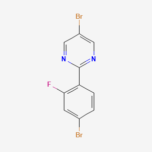 molecular formula C10H5Br2FN2 B13089677 5-Bromo-2-(4-bromo-2-fluorophenyl)pyrimidine CAS No. 1260808-05-6