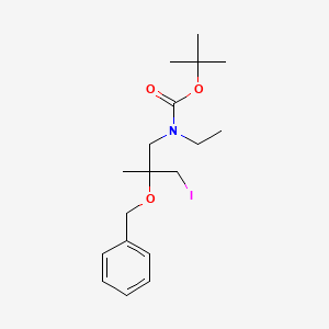 molecular formula C18H28INO3 B13089683 tert-Butyl N-[2-(benzyloxy)-3-iodo-2-methylpropyl]-N-ethylcarbamate 