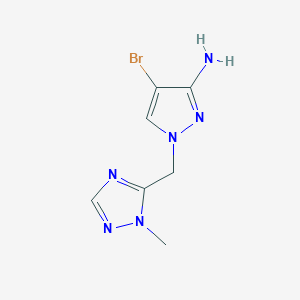 molecular formula C7H9BrN6 B13089693 4-Bromo-1-[(1-methyl-1H-1,2,4-triazol-5-YL)methyl]-1H-pyrazol-3-amine 