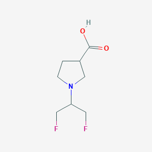 molecular formula C8H13F2NO2 B13089698 1-(1,3-Difluoropropan-2-yl)pyrrolidine-3-carboxylic acid 