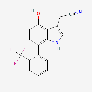 4-Hydroxy-7-(2-(trifluoromethyl)phenyl)indole-3-acetonitrile