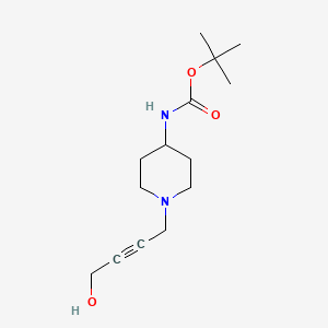 molecular formula C14H24N2O3 B13089842 Tert-butyl (1-(4-hydroxybut-2-YN-1-YL)piperidin-4-YL)carbamate 