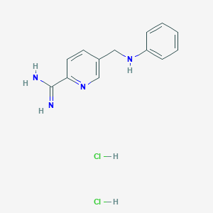 molecular formula C13H16Cl2N4 B13089852 5-((Phenylamino)methyl)picolinimidamide dihydrochloride 