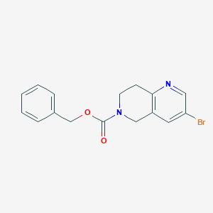 molecular formula C16H15BrN2O2 B13089875 Benzyl 3-bromo-7,8-dihydro-1,6-naphthyridine-6(5H)-carboxylate 