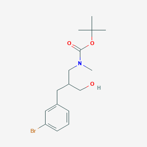 molecular formula C16H24BrNO3 B13089883 Tert-butyl (2-(3-bromobenzyl)-3-hydroxypropyl)(methyl)carbamate 