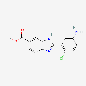 molecular formula C15H12ClN3O2 B13089997 Methyl 2-(5-amino-2-chlorophenyl)-1H-benzo[d]imidazole-5-carboxylate 