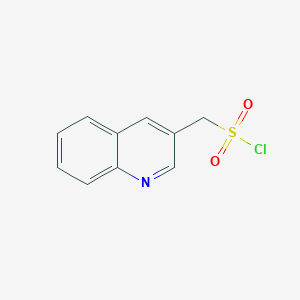 molecular formula C10H8ClNO2S B13090025 Quinolin-3-ylmethanesulfonylchloride 