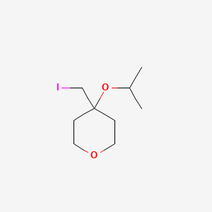 molecular formula C9H17IO2 B13090151 4-(Iodomethyl)-4-(propan-2-yloxy)oxane 