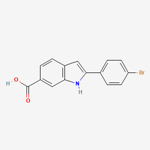 molecular formula C15H10BrNO2 B13090174 2-(4-Bromophenyl)-1H-indole-6-carboxylic acid CAS No. 1956325-00-0